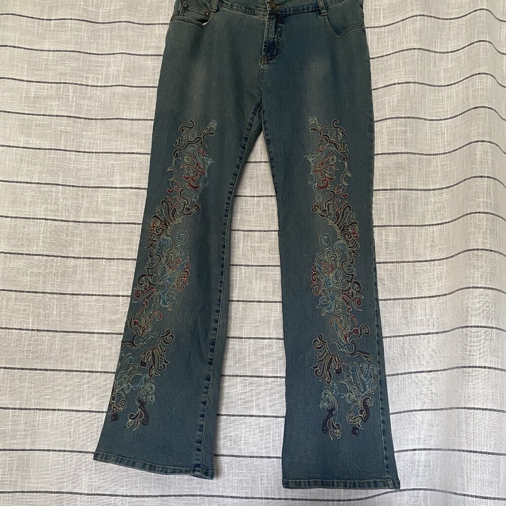 Vintage 90s Y2K Max Studio Embroidered Jeans